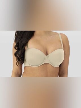 Bali Women's Full Coverage Underwire Multiway Strapless Bra size 38DD taupe